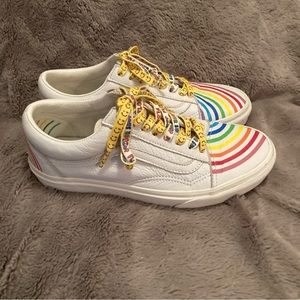 Vans x Flour Shop Old Skool Rainbow/ White Pride Mens 7 Women’s 8.5